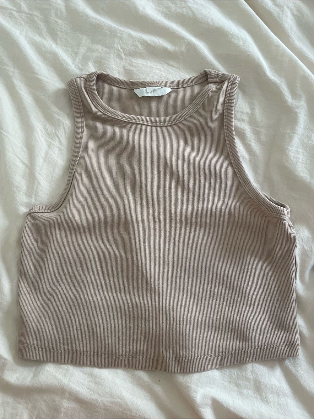 H&M Kids Ribbed Tank Top - Taupe Beige